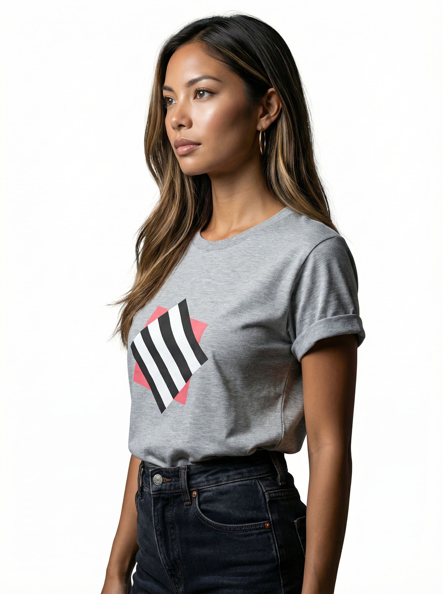 Футболка женская базовая LIME, print CUBE ZEBRA