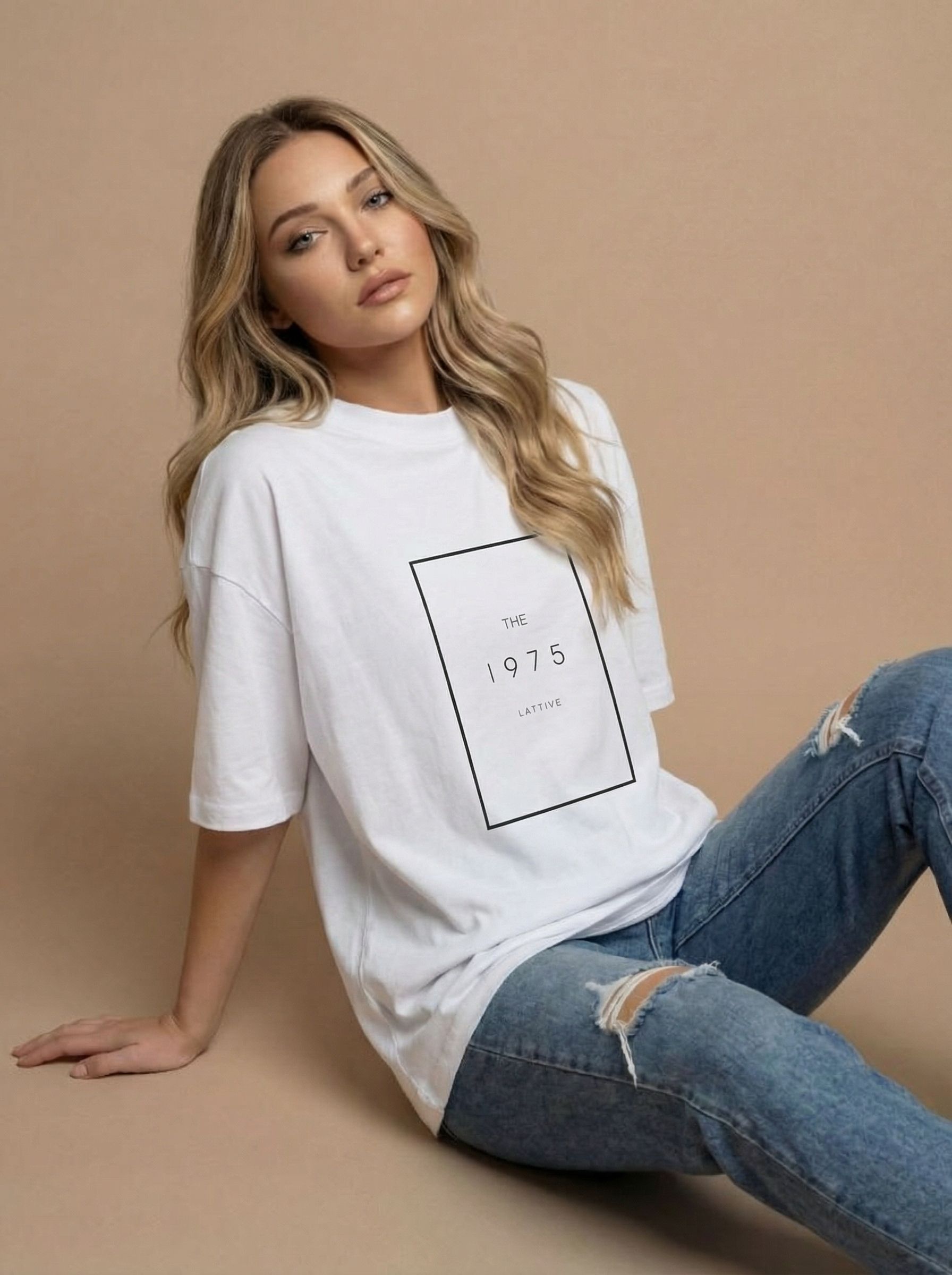 Футболка женская оверсайз MOOD, print 1975