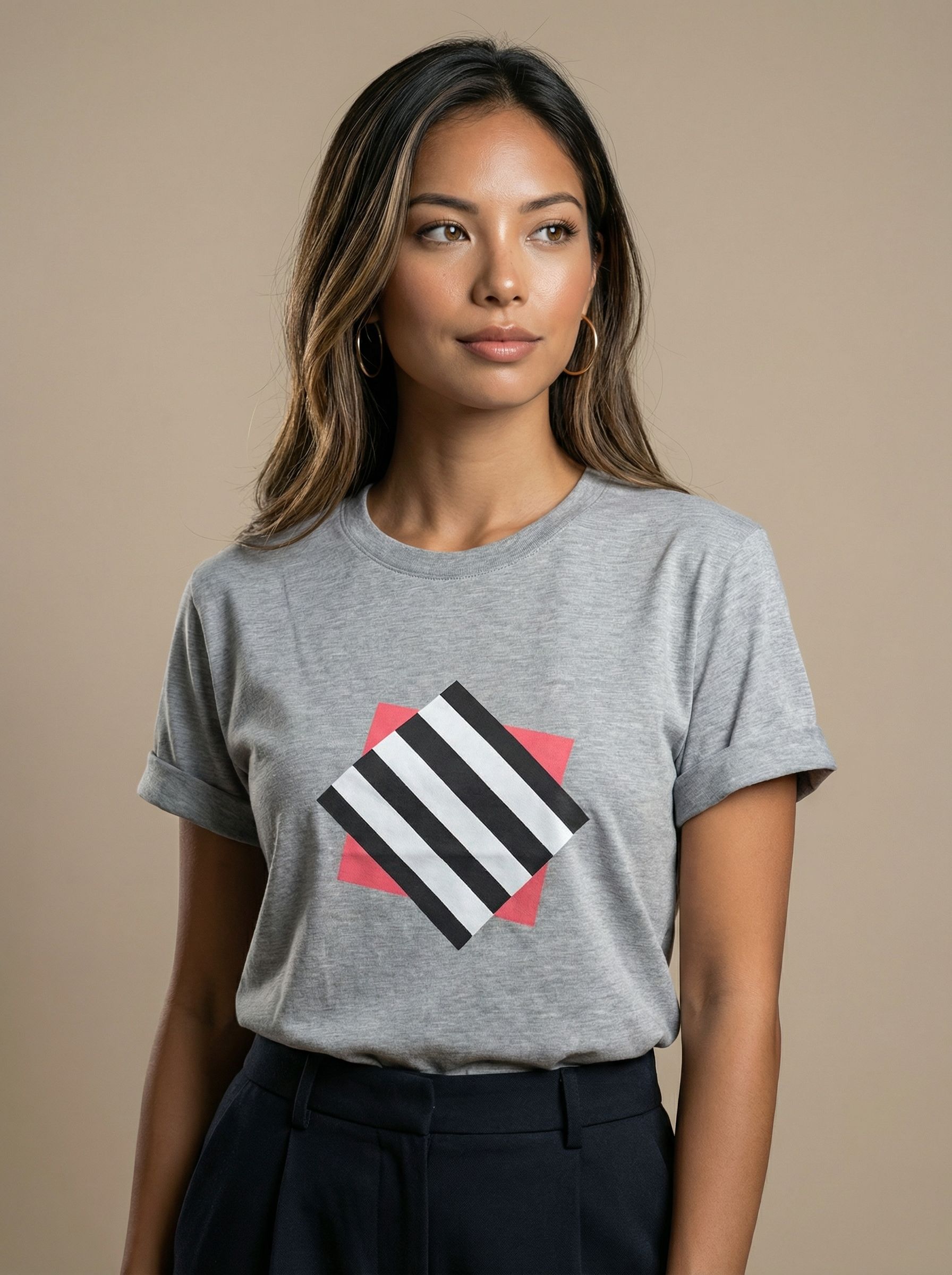 Футболка женская базовая LIME, print CUBE ZEBRA