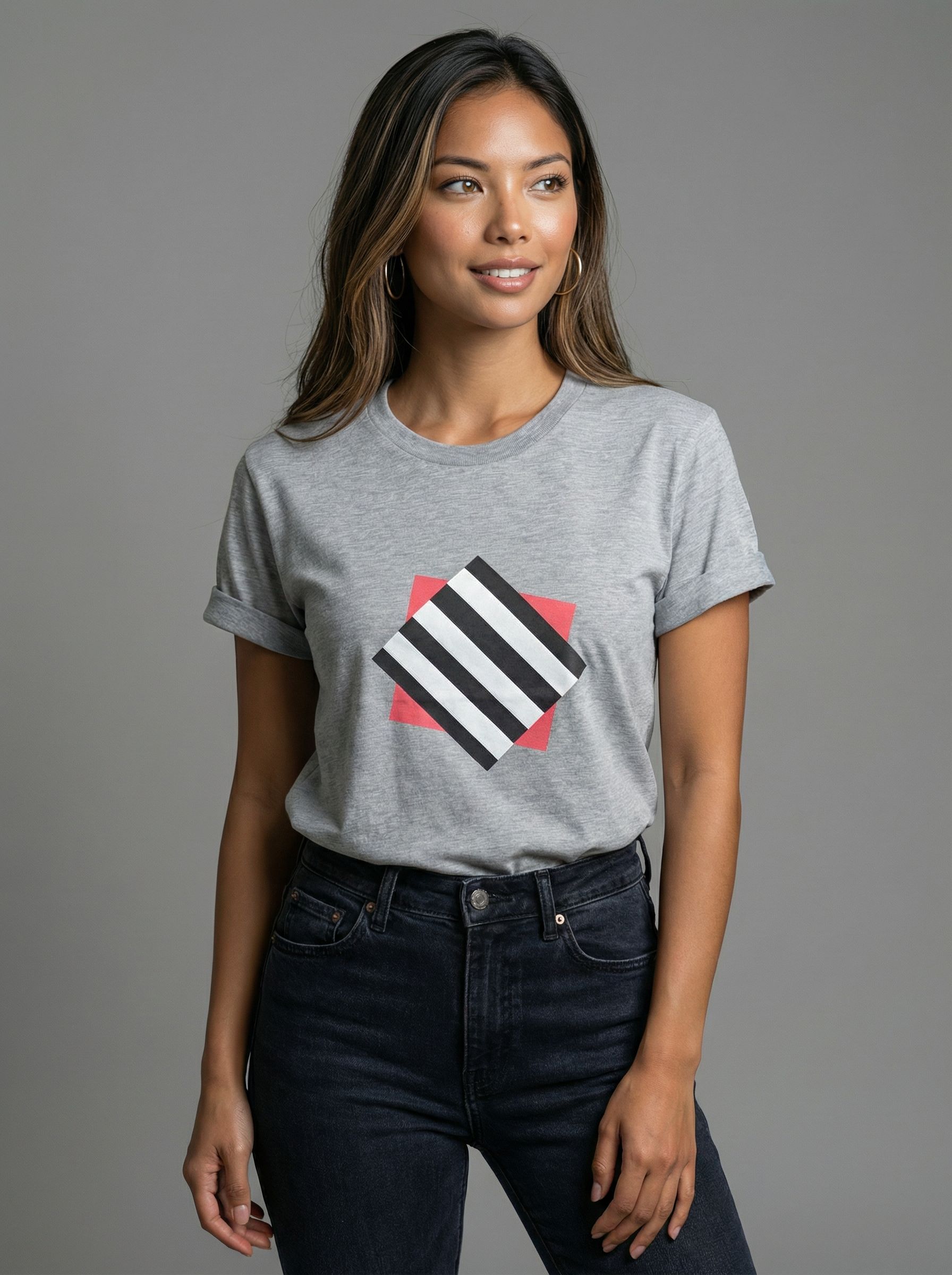 Футболка женская базовая LIME, print CUBE ZEBRA