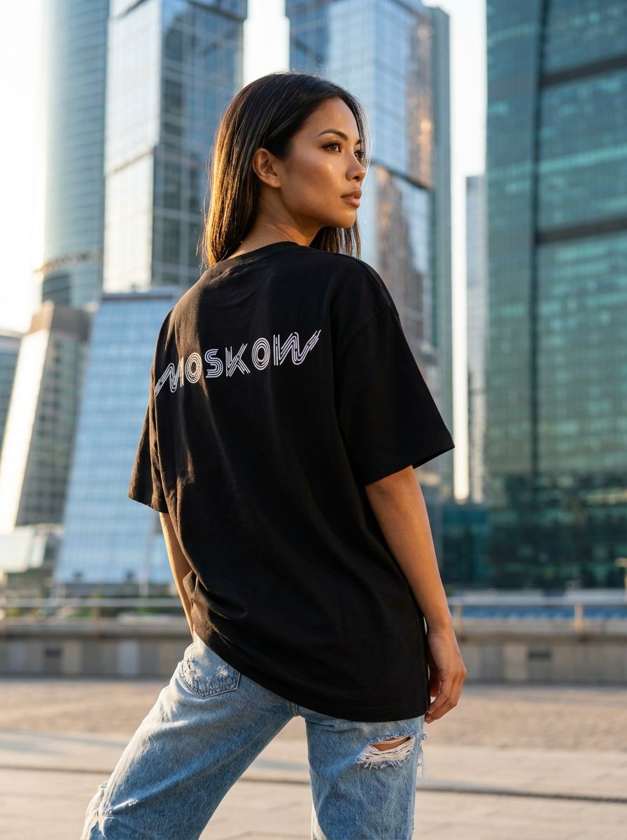 Футболка женская оверсайз MOOD, print Moskow