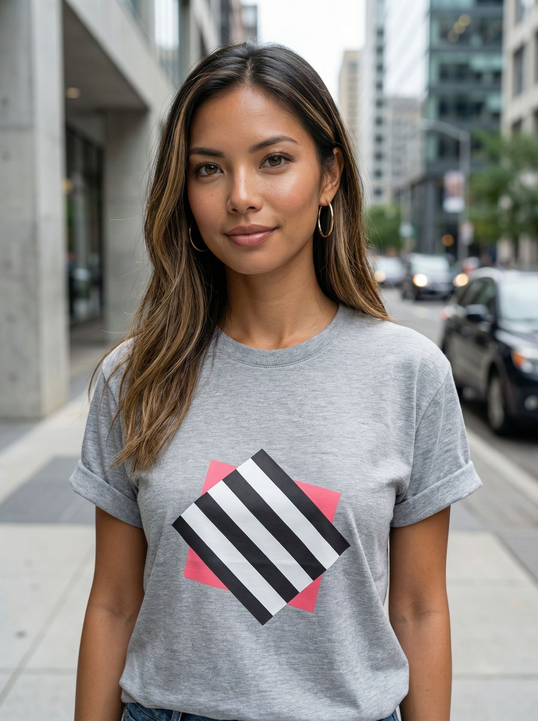 Футболка женская базовая LIME, print CUBE ZEBRA