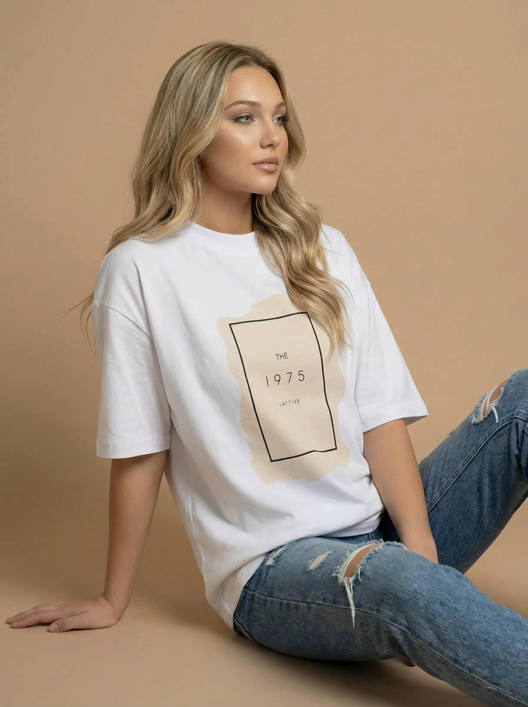 Футболка женская оверсайз MOOD, print 1975 Lady, р. 44-S