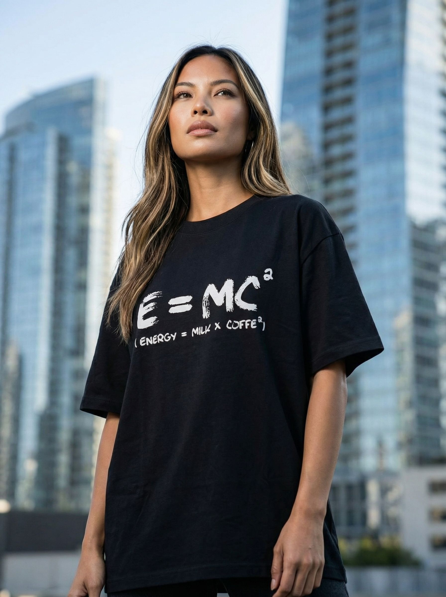 Футболка женская оверсайз MOOD, print E=MS2