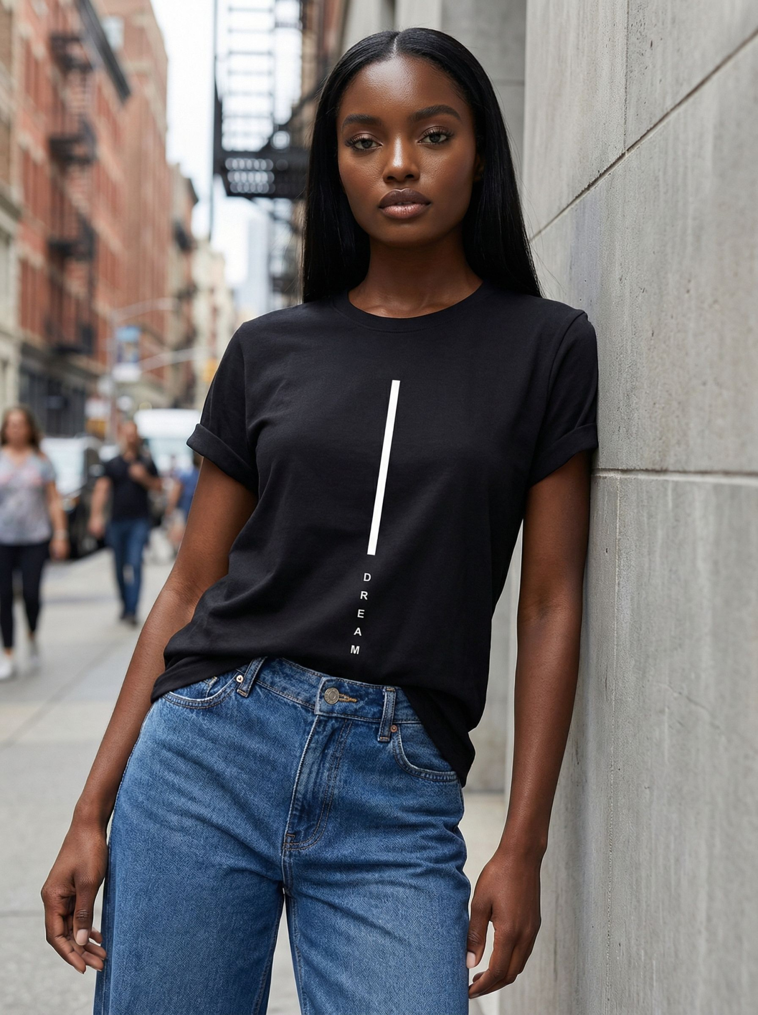 Футболка женская базовая LIME, print DREAM, р. 44-S