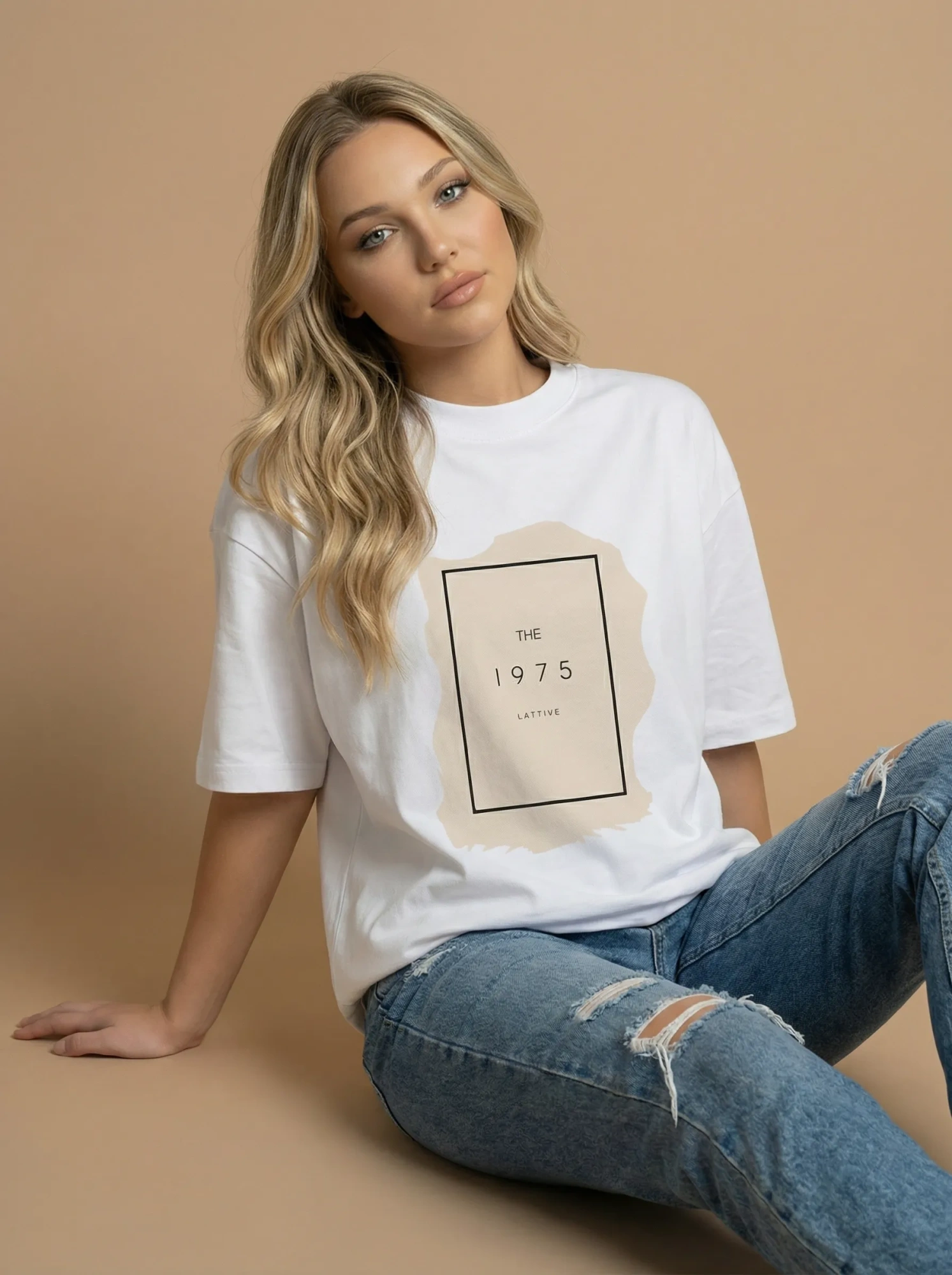 Футболка женская оверсайз MOOD, print 1975 Lady