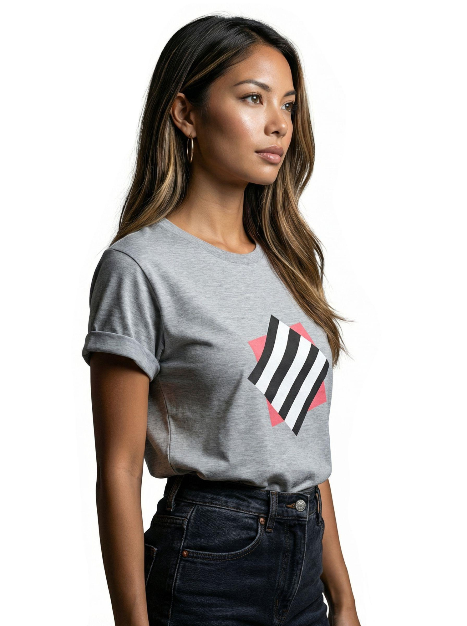 Футболка женская базовая LIME, print CUBE ZEBRA