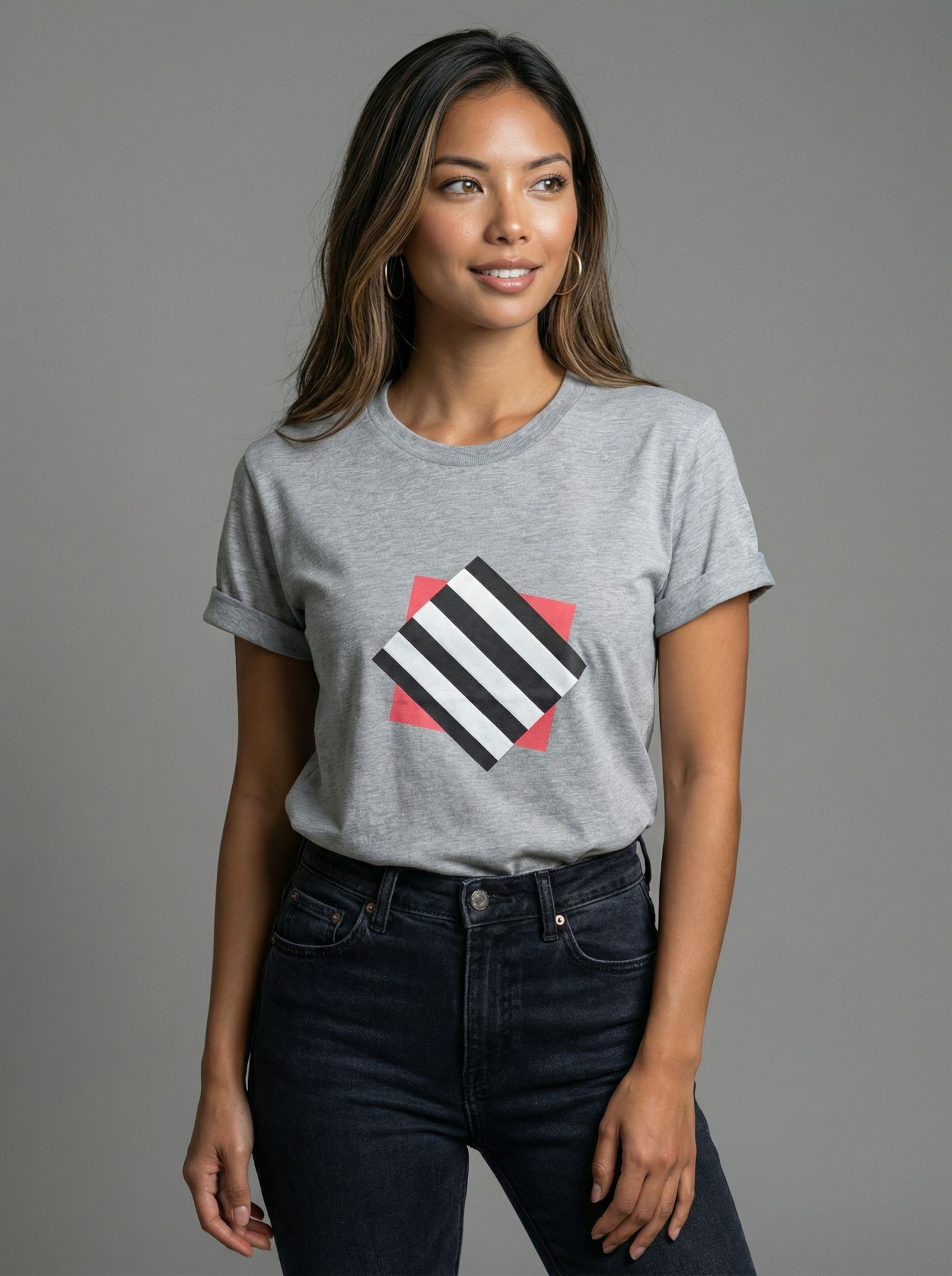 Футболка женская базовая LIME, print CUBE ZEBRA