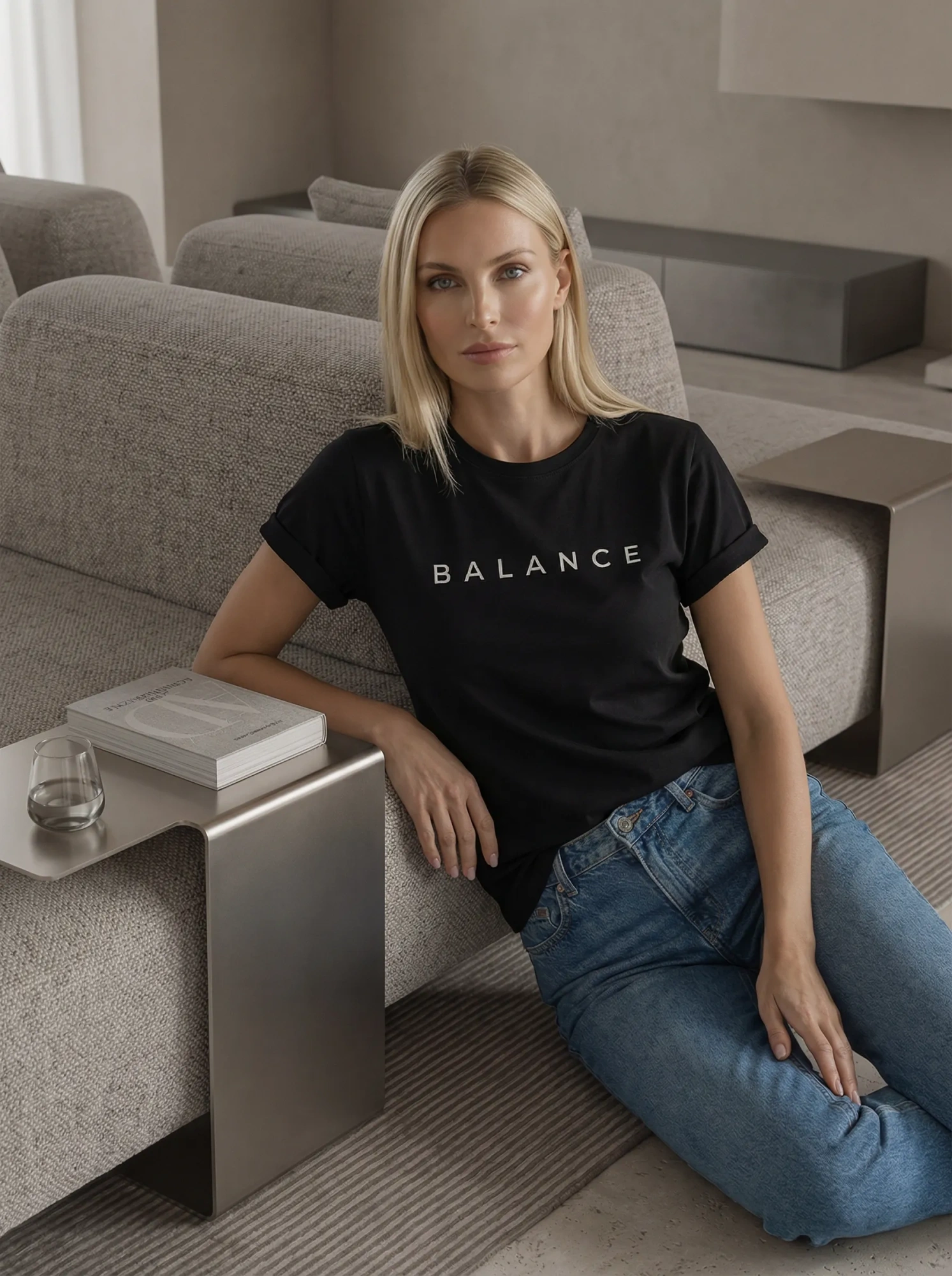 Футболка женская базовая LIME, print BALANCE