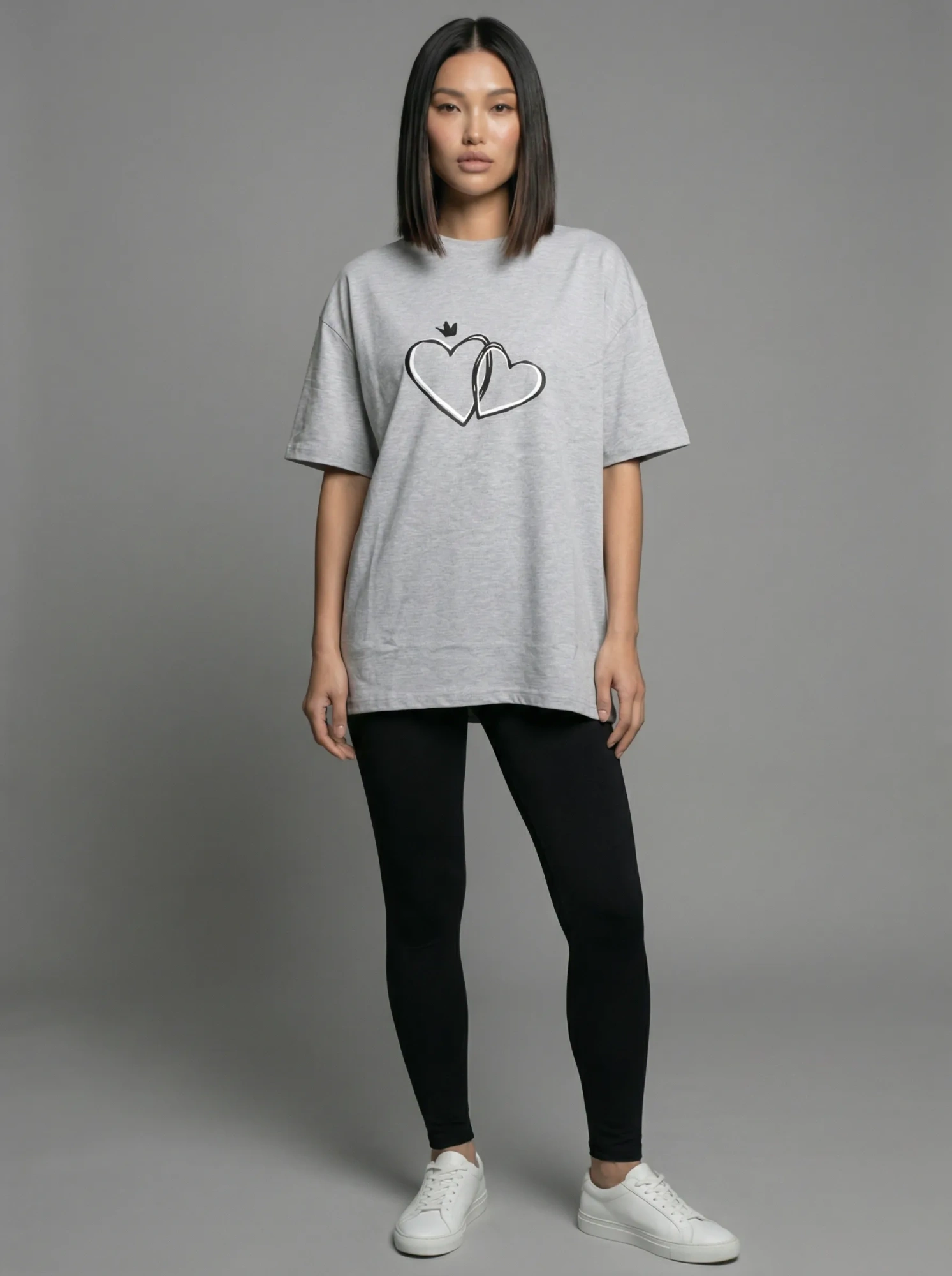 Футболка женская оверсайз MOOD, print HEART