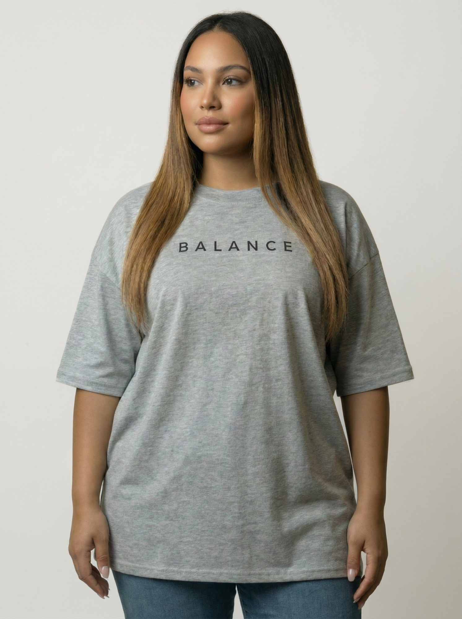 Футболка женская оверсайз MOOD, print BALANCE, р. 44-S