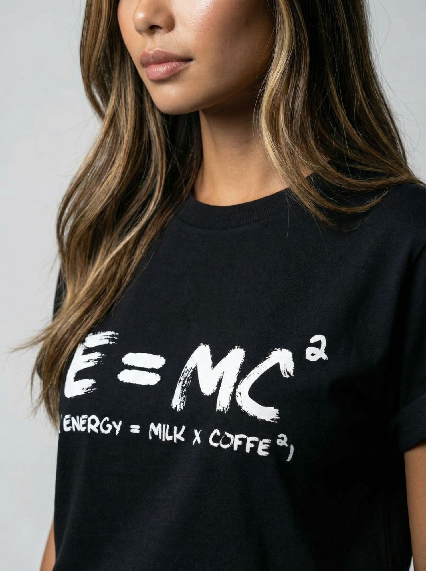 Футболка женская оверсайз MOOD, print E=MS2, р. 44-S